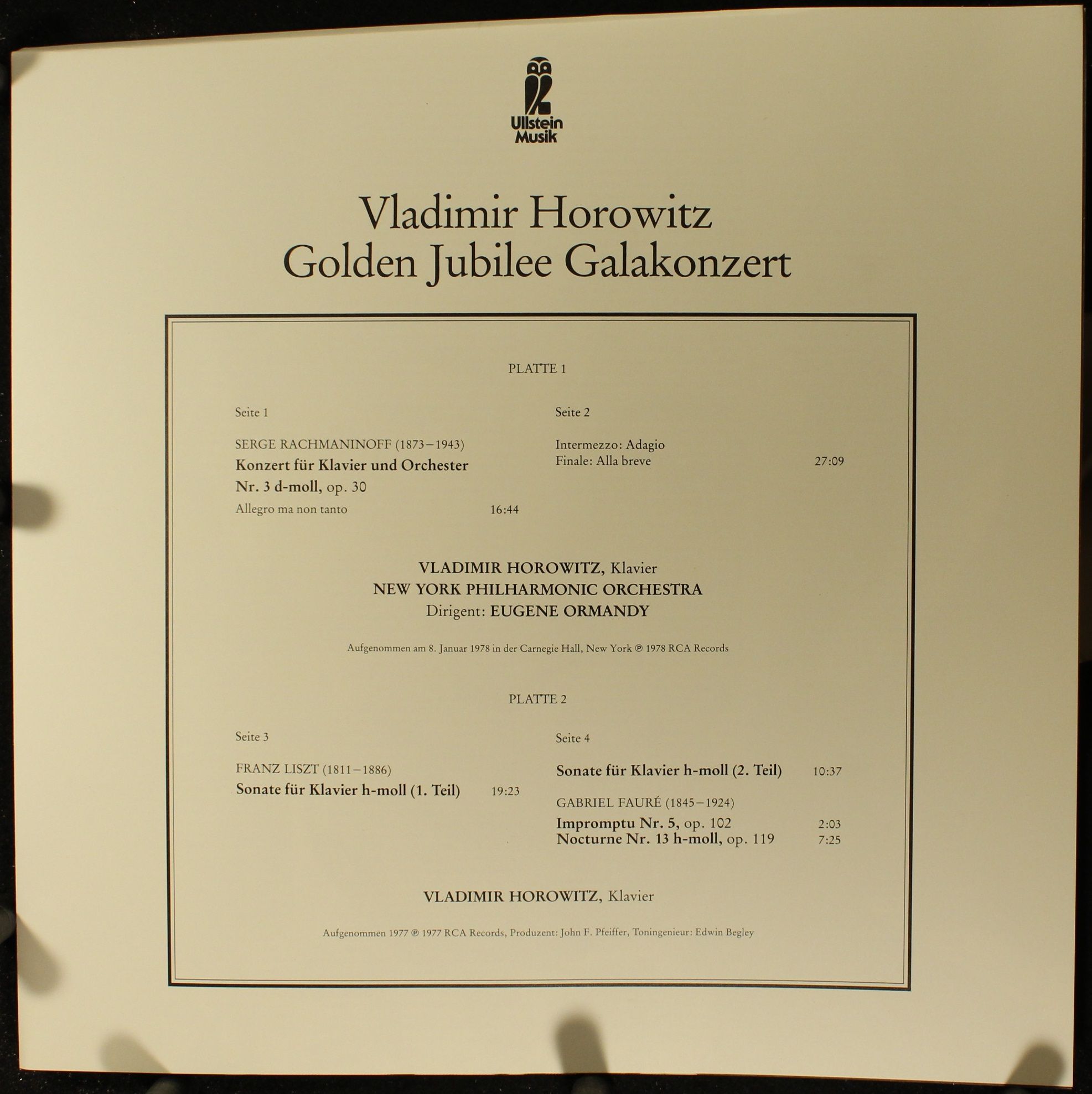 Ullstein Musik RL 43081 - Vladimir Horowitz - Golden Jubilee Gal - Image 8