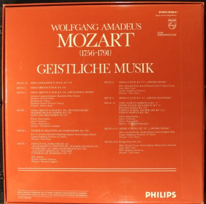 Philips 29 664-0 - Wolfgang Amadeus Mozart - Geistliche Musik - Image 4
