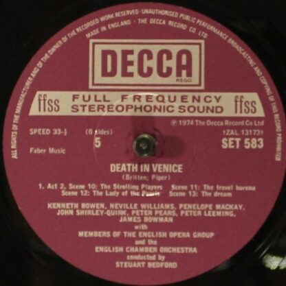 DECCA SET 581-3 - Benjamin Britten - Death In Venice - Image 9