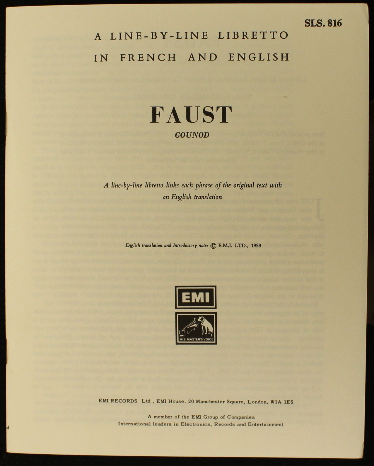 His Master's Voice SLS 816 - Charles Gounod, Victoria De Los Ang - Image 4
