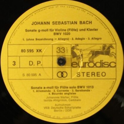 Eurodisc 80 594 XK - Johann Sebastian Bach, Johannes Walter (2), - Image 8