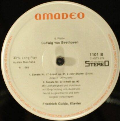 Amadeo AVRS 1101 - Ludwig van Beethoven, Friedrich Gulda - Sämtl - Image 13
