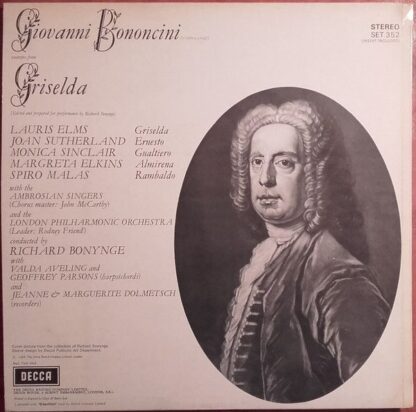DECCA SET 352 - Giovanni Bononcini, Joan Sutherland, Lauris Elms - Image 2