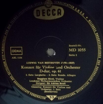 DECCA MD 1055 - Ludwig van Beethoven, Ruggiero Ricci, London Phi - Image 3