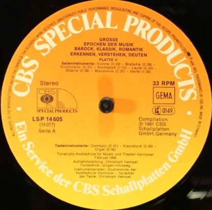 CBS Special Products LSP 14605 - Siegfried Borris - Große Epoche - Image 11