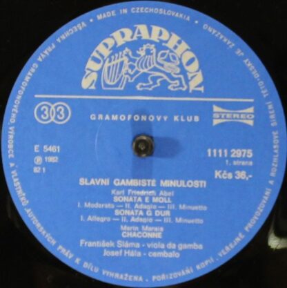 Supraphon 1111 2975 - František Sláma, Josef Hála - Slavní Gambi - Image 3