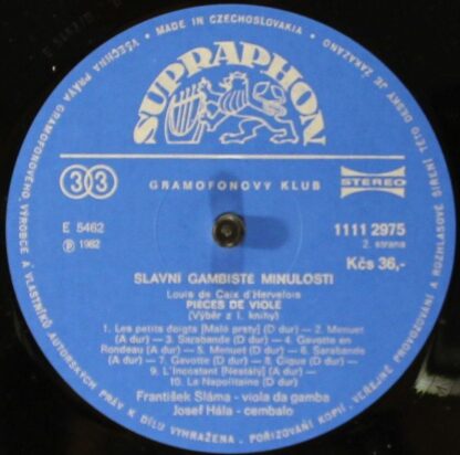Supraphon 1111 2975 - František Sláma, Josef Hála - Slavní Gambi - Image 4