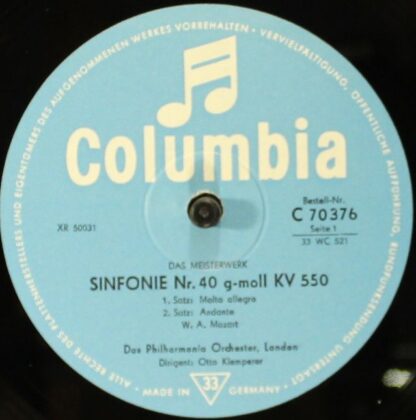 Columbia C 70 376 - Wolfgang Amadeus Mozart - Sinfonie Nr. 40 g- - Image 3