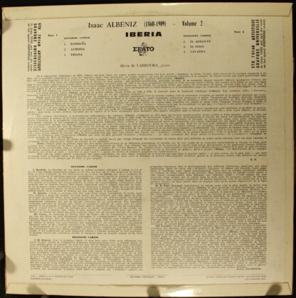 Erato STU 70168 - Isaac Albéniz, Alicia De Larrocha - Iberia - V - Image 2