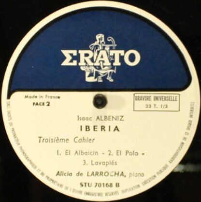 Erato STU 70168 - Isaac Albéniz, Alicia De Larrocha - Iberia - V - Image 3