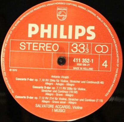Philips 411 350-1 - Antonio Vivaldi, Salvatore Accardo, Heinz Ho - Image 4