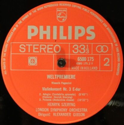 Philips 6500 175 - Niccolò Paganini, Henryk Szeryng, London Symp - Image 6