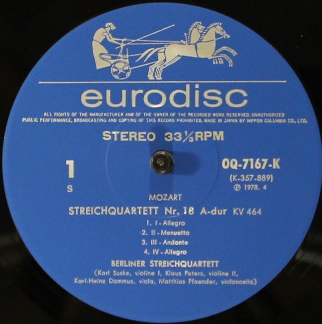 Eurodisc OQ-7167-K - Wolfgang Amadeus Mozart, Suske-Quartett - S - Image 3