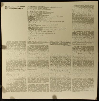 DECCA 6.42403 AS - Francesco Geminiani, Jaap Schröder, The Acade - Image 2