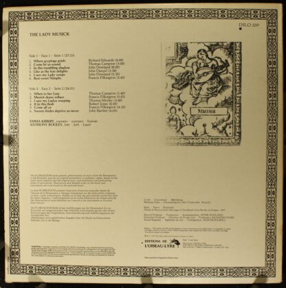 L'Oiseau-Lyre DSLO 559 - Emma Kirkby, Anthony Rooley - The Lady - Image 2