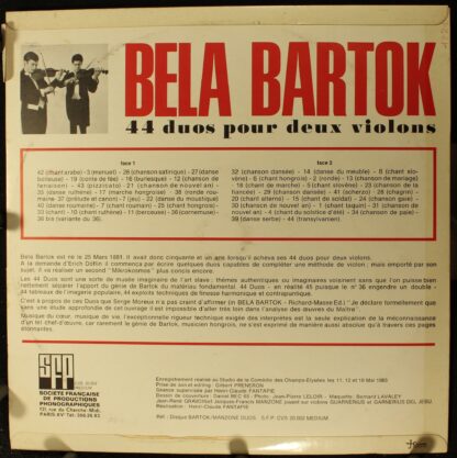 SFP CVS 20.002 - Béla Bartók, Jacques-Francis Manzone, Jean-René - Image 2