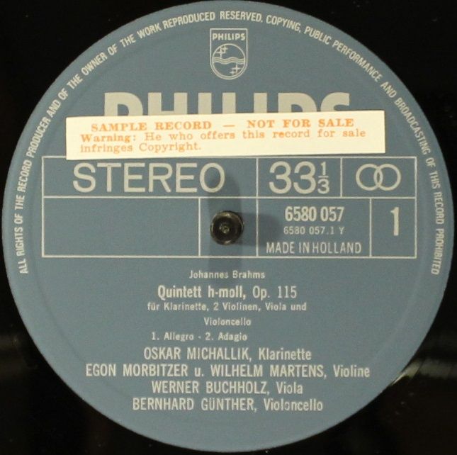 Philips 6580 057 - Johannes Brahms, Oskar Michallik, Egon Morbit - Image 3