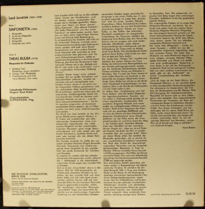 Eterna 8 25 848 - Leoš Janáček, The Czech Philharmonic Orchestra - Image 2