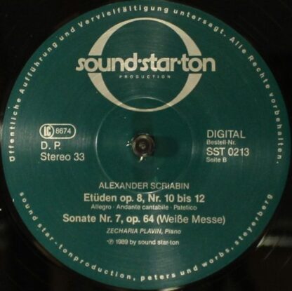 Sound-Star-Ton SST 0213 - Alexander Scriabin, Zecharia Plavin - - Image 4