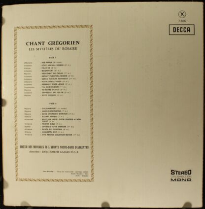 DECCA 7.530 - Choeur Des Moniales De L'Abbaye Notre-Dame D'Argen - Image 2