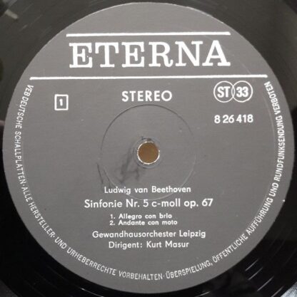 Eterna 8 26 418 - Ludwig van Beethoven, Gewandhausorchester Leip - Image 3