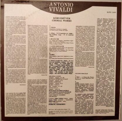 Hungaroton SLPX 11695 - Antonio Vivaldi, Budapesti Madrigálkórus - Image 2