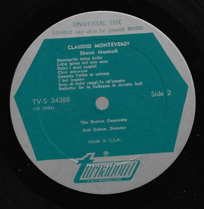 Turnabout TV-S 34388 - Claudio Monteverdi, Boston Camerata, Joel - Image 4