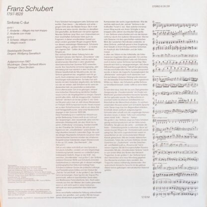 Eterna 8 26 291 - Franz Schubert, Staatskapelle Dresden, Wolfgan - Image 2