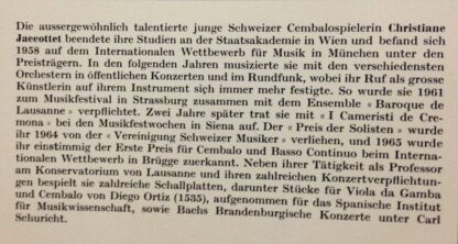 Concert Hall SMS-2596 - Johann Sebastian Bach, Christiane Jaccot - Image 3