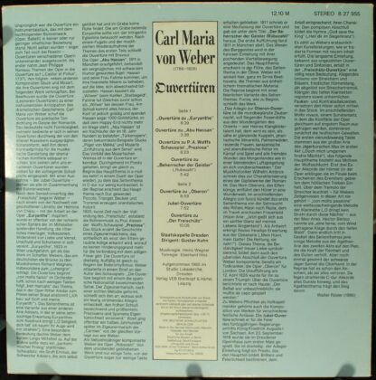 Eterna 8 27 955 - Carl Maria Von Weber, Staatskapelle Dresden, G - Image 2