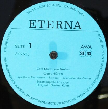 Eterna 8 27 955 - Carl Maria Von Weber, Staatskapelle Dresden, G - Image 3