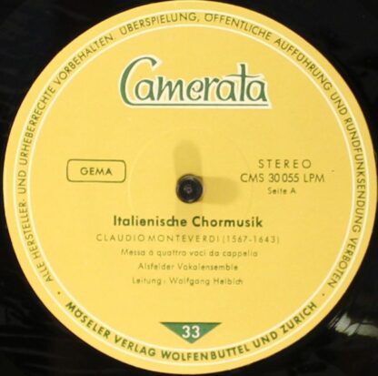 Camerata CMS 30055 LPM - Alsfelder Vokalensemble, Wolfgang Helbi - Image 4