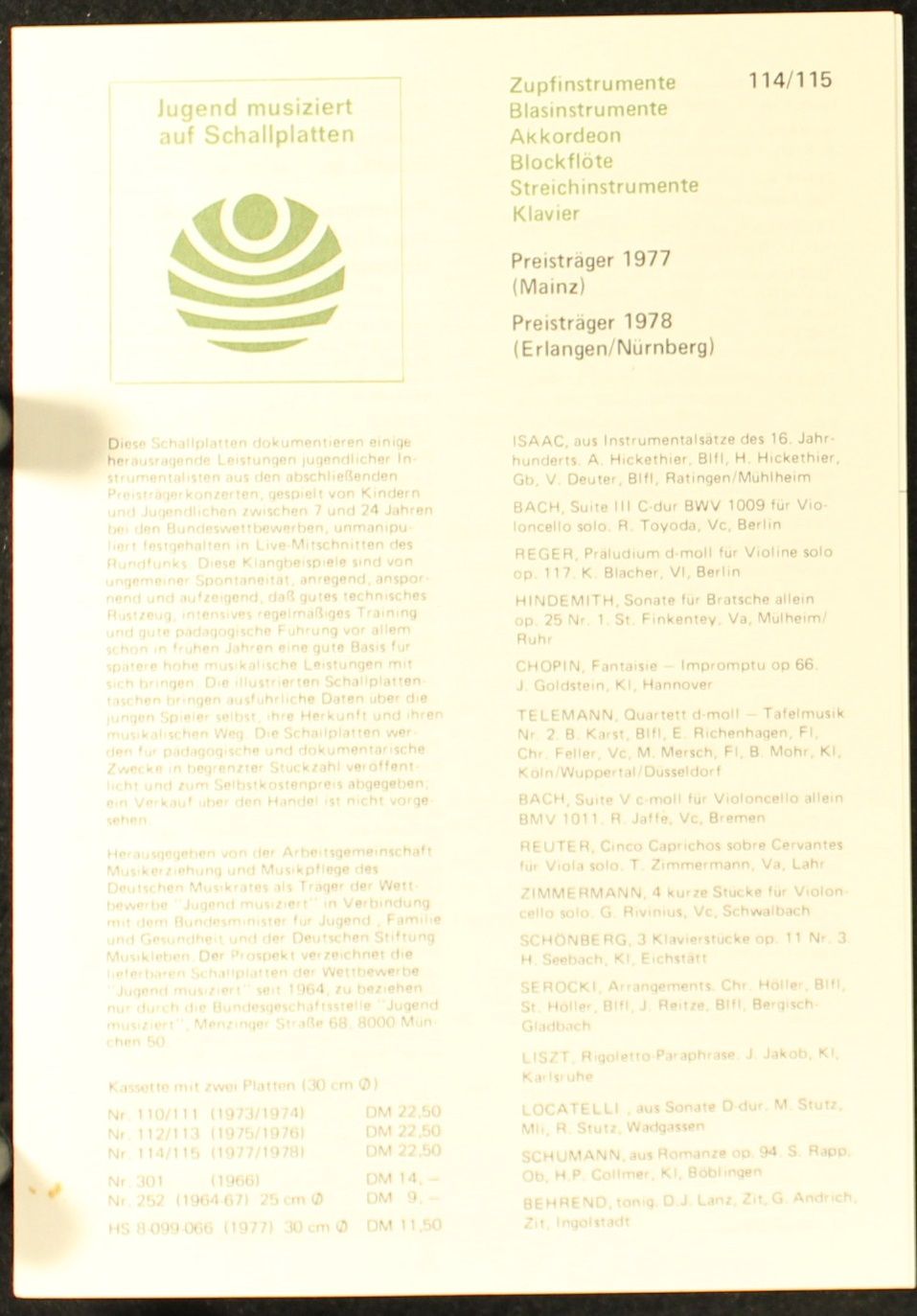 Jugend musiziert 115 - Various - Preisträger 15. Bundeswettbewer - Image 6