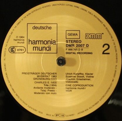 Deutsche Harmonia Mundi DMR 2007 D - Charles Ives, Johannes Brah - Image 6