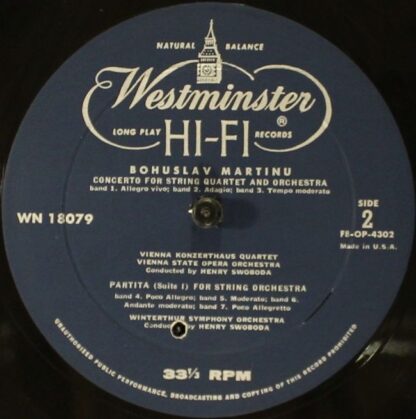 Westminster SWN 18079 - Bohuslav Martinů, Wiener Symphoniker, Wi - Image 2
