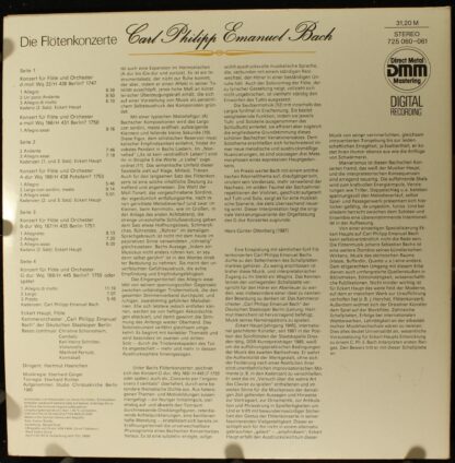 Eterna 7 25 060-061 - Carl Philipp Emanuel Bach, Eckart Haupt, K - Image 2