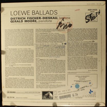 His Master's Voice ASD 2423 - Carl Loewe, Dietrich Fischer-Diesk - Image 2