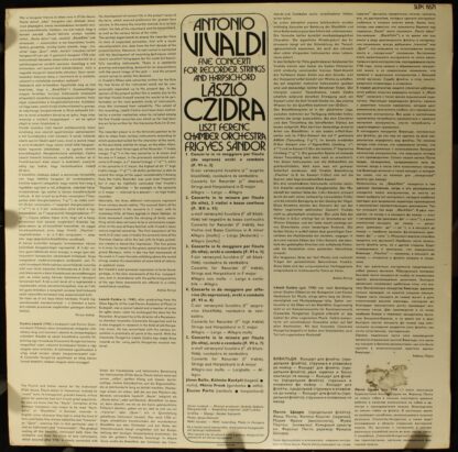 Hungaroton SLPX 11671 - Antonio Vivaldi, László Czidra, Liszt Fe - Image 2