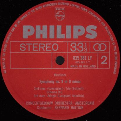 Philips 835 381 LY - Bernard Haitink, Anton Bruckner, Concertgeb - Image 3
