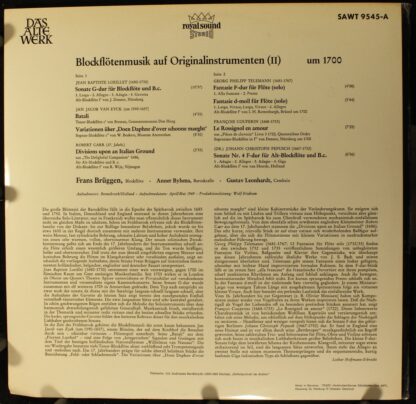 Telefunken SAWT 9545-A - Jean-Baptiste Loeillet, Jacob Jan Van E - Image 2
