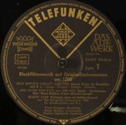 Telefunken SAWT 9545-A - Jean-Baptiste Loeillet, Jacob Jan Van E - Image 6