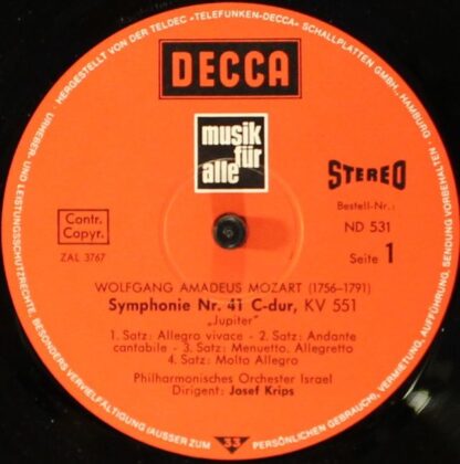 DECCA 6.41742 AF - Wolfgang Amadeus Mozart, Israel Philharmonic - Image 3