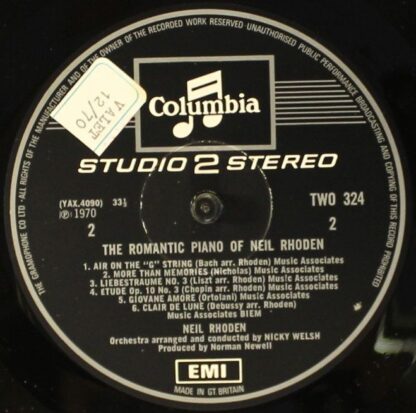 Columbia TWO 324 - Neil Rhoden - The Romantic Piano - Image 4