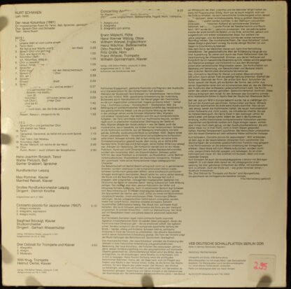 Nova 8 80 153 - Kurt Schwaen - Der Neue Kolumbus / Concerto Picc - Image 2