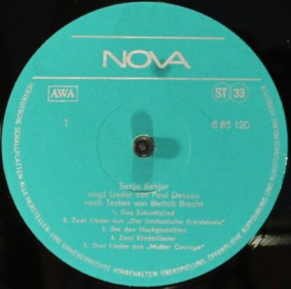 Nova 8 85 120 - Paul Dessau, Sonja Kehler, Bertolt Brecht - Lied - Image 4