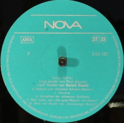 Nova 8 85 120 - Paul Dessau, Sonja Kehler, Bertolt Brecht - Lied - Image 3