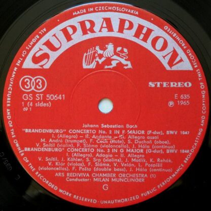 Supraphon GS ST 50 641/2 - Johann Sebastian Bach, Ars Rediviva E - Image 3