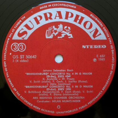 Supraphon GS ST 50 641/2 - Johann Sebastian Bach, Ars Rediviva E - Image 5