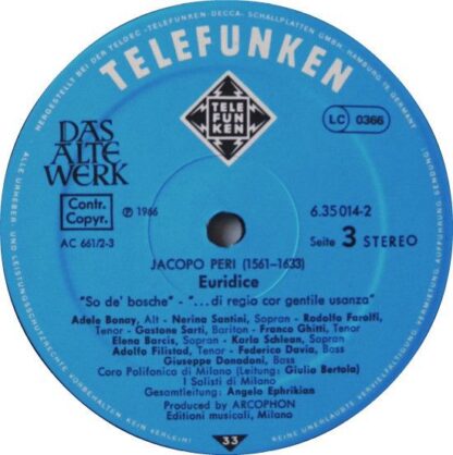 Telefunken 6.35014 - Jacopo Peri, Coro Polifonico di Milano, I S - Image 4