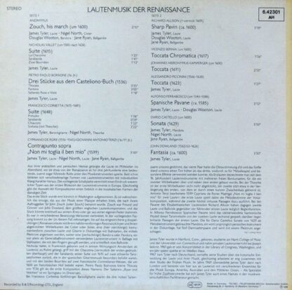DECCA 6.42301 AH - James Tyler - Lautenmusik Der Renaissance - Image 2